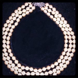 Jackie O Three Strand Faux Replica Necklace